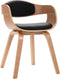 vidaXL - Eetkamerstoelen - 2 - st - gebogen - hout - en - kunstleer
