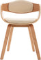 vidaXL - Eetkamerstoelen - 2 - st - gebogen - hout - en - kunstleer