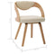 vidaXL - Eetkamerstoelen - 2 - st - gebogen - hout - en - kunstleer - crèmekleurig