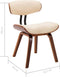 vidaXL - Eetkamerstoelen - 2 - st - gebogen - hout - en - kunstleer - crèmekleurig