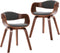 vidaXL - Eetkamerstoelen - 2 - st - gebogen - hout - en - stof - grijs