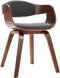 vidaXL - Eetkamerstoelen - 2 - st - gebogen - hout - en - stof - grijs