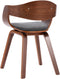 vidaXL - Eetkamerstoelen - 2 - st - gebogen - hout - en - stof - grijs