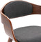 vidaXL - Eetkamerstoelen - 2 - st - gebogen - hout - en - stof - grijs