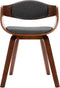 vidaXL - Eetkamerstoelen - 2 - st - gebogen - hout - en - stof - grijs