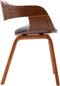 vidaXL - Eetkamerstoelen - 2 - st - gebogen - hout - en - stof - grijs