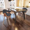 vidaXL - Eetkamerstoelen - 2 - st - gebogen - hout - en - stof - donkergrijs