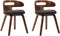 vidaXL - Eetkamerstoelen - 2 - st - gebogen - hout - en - stof - donkergrijs