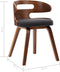 vidaXL - Eetkamerstoelen - 2 - st - gebogen - hout - en - stof - donkergrijs