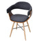vidaXL - Eetkamerstoelen - 2 - st - gebogen - hout - en - stof - donkergrijs