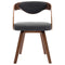 vidaXL - Eetkamerstoelen - 2 - st - gebogen - hout - en - stof - donkergrijs