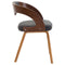 vidaXL - Eetkamerstoelen - 2 - st - gebogen - hout - en - stof - donkergrijs
