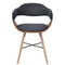vidaXL - Eetkamerstoelen - 2 - st - gebogen - hout - en - stof - donkergrijs