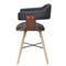vidaXL - Eetkamerstoelen - 2 - st - gebogen - hout - en - stof - donkergrijs