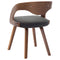 vidaXL - Eetkamerstoelen - 2 - st - gebogen - hout - en - stof - donkergrijs