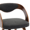 vidaXL - Eetkamerstoelen - 2 - st - gebogen - hout - en - stof - donkergrijs