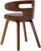 vidaXL - Eetkamerstoelen - 2 - st - gebogen - hout - en - stof - donkergrijs