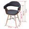 vidaXL - Eetkamerstoelen - 2 - st - gebogen - hout - en - stof - donkergrijs