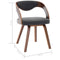 vidaXL - Eetkamerstoelen - 2 - st - gebogen - hout - en - stof - donkergrijs