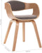 vidaXL - Eetkamerstoelen - 2 - st - gebogen - hout - en - stof - taupe