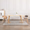 vidaXL - Eetkamerstoelen - 2 - st - gebogen - hout - en - stof - taupe