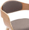 vidaXL - Eetkamerstoelen - 2 - st - gebogen - hout - en - stof - taupe