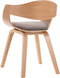 vidaXL - Eetkamerstoelen - 2 - st - gebogen - hout - en - stof - taupe