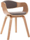 vidaXL - Eetkamerstoelen - 2 - st - gebogen - hout - en - stof - taupe