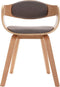 vidaXL - Eetkamerstoelen - 2 - st - gebogen - hout - en - stof - taupe