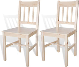 vidaXL - Eetkamerstoelen - 2 - st - grenenhout