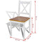 vidaXL - Eetkamerstoelen - 2 - st - grenenhout - wit