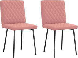 vidaXL - Eetkamerstoelen - 2 - st - imitatieleer - roze