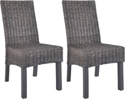 vidaXL - Eetkamerstoelen - 2 - st - kubu - rattan - en - mangohout - bruin