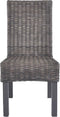 vidaXL - Eetkamerstoelen - 2 - st - kubu - rattan - en - mangohout - bruin
