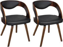 vidaXL - Eetkamerstoelen - 2 - st - kunstleer - bruin