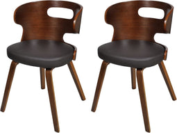 vidaXL - Eetkamerstoelen - 2 - st - kunstleer - bruin