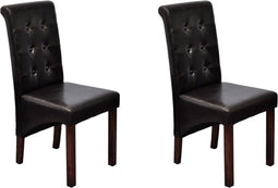 vidaXL - Eetkamerstoelen - 2 - st - kunstleer - bruin