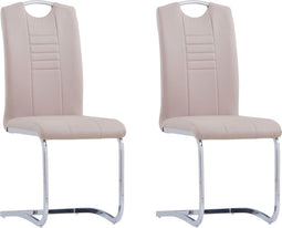 vidaXL - Eetkamerstoelen - 2 - st - kunstleer - cappuccino