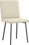 vidaXL - Eetkamerstoelen - 2 - st - kunstleer - crèmekleurig