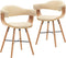 vidaXL - Eetkamerstoelen - 2 - st - kunstleer - en - gebogen - hout - crème