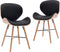 vidaXL - Eetkamerstoelen - 2 - st - kunstleer - en - gebogen - hout - zwart