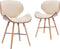 vidaXL - Eetkamerstoelen - 2 - st - kunstleer - en - gebogen - hout - crème