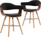 vidaXL - Eetkamerstoelen - 2 - st - kunstleer - en - gebogen - hout - zwart