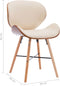 vidaXL - Eetkamerstoelen - 2 - st - kunstleer - en - gebogen - hout - crème