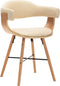 vidaXL - Eetkamerstoelen - 2 - st - kunstleer - en - gebogen - hout - crème
