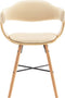 vidaXL - Eetkamerstoelen - 2 - st - kunstleer - en - gebogen - hout - crème