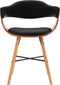 vidaXL - Eetkamerstoelen - 2 - st - kunstleer - en - gebogen - hout - zwart
