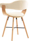 vidaXL - Eetkamerstoelen - 2 - st - kunstleer - en - gebogen - hout - crème