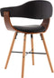 vidaXL - Eetkamerstoelen - 2 - st - kunstleer - en - gebogen - hout - zwart
