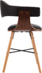 vidaXL - Eetkamerstoelen - 2 - st - kunstleer - en - gebogen - hout - zwart